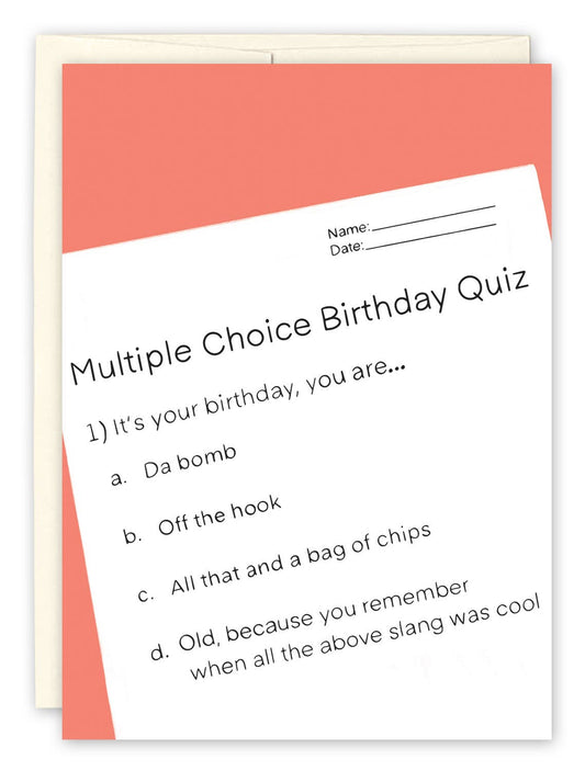 Multiple Choice Birthday Greeting Card